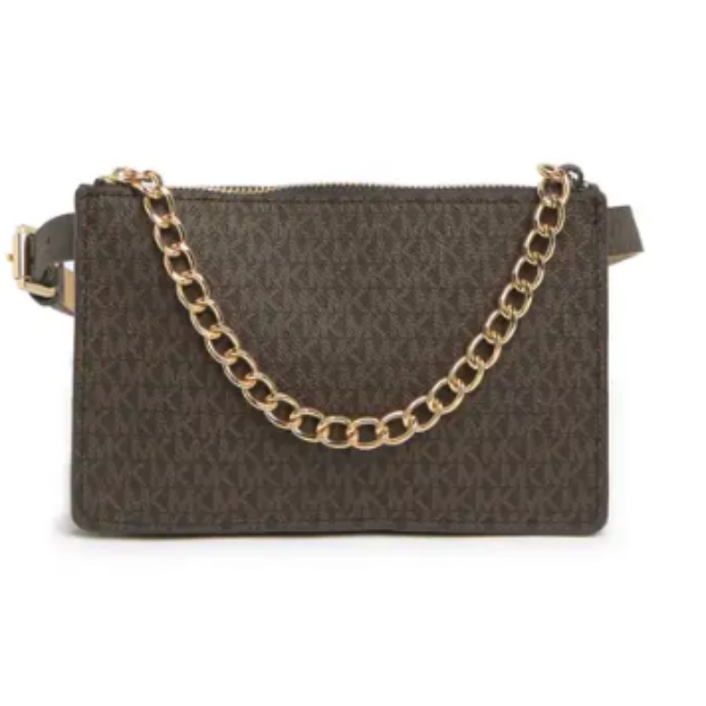 Michael Kors Belt Bag with Gold Chain and Gold Hardware NWT Size XL